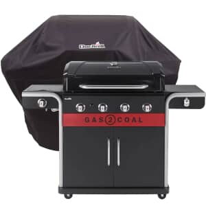 Char-Broil Gas2Coal 440 2.0 Hybrid Gas and Charcoal BBQ With Cover