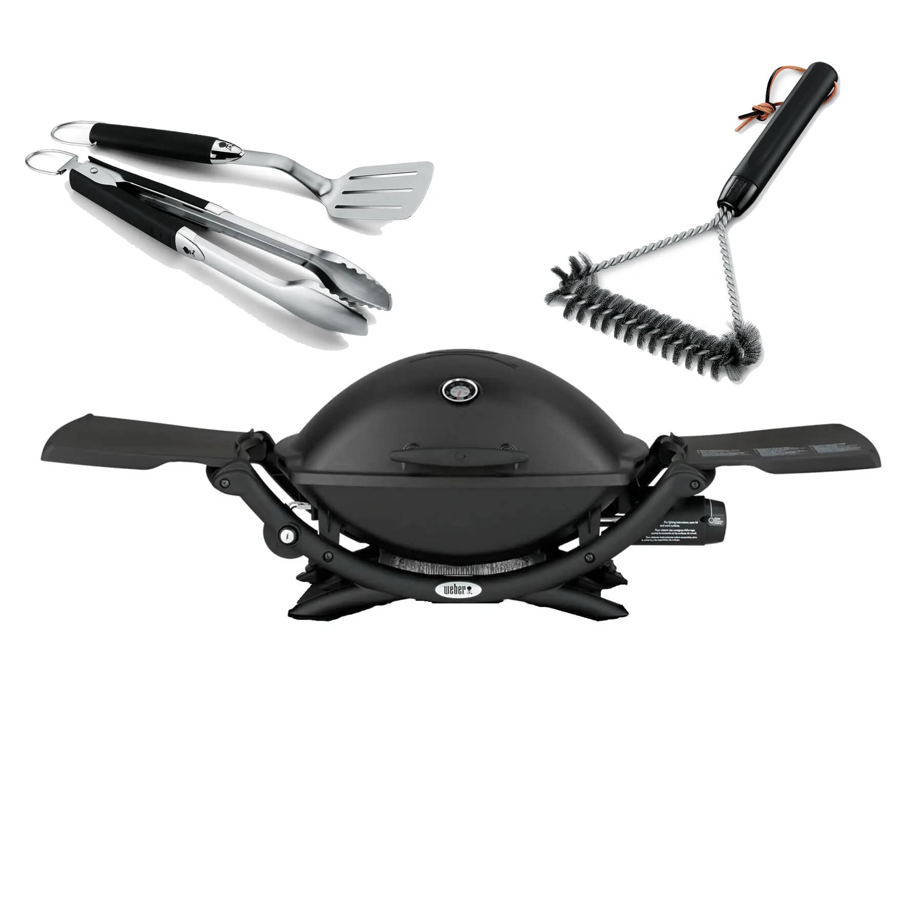 Weber Q2200 Black Gas BBQ includes 2 Piece Tool Set and Brush