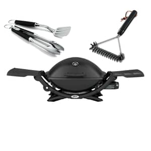 Weber Q2200 Black Gas BBQ includes 2 Piece Tool Set and Brush