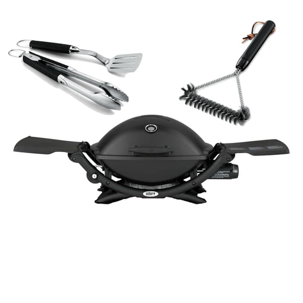Weber Q2200 Black Gas BBQ includes 2 Piece Tool Set and Brush