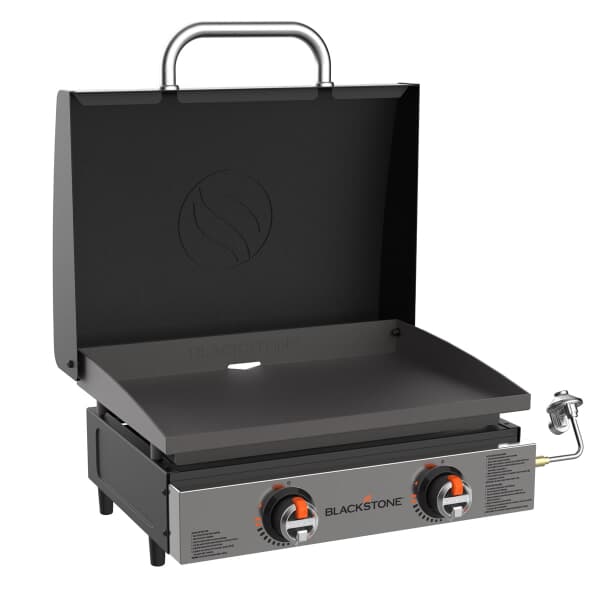 Blackstone 22 Inch 2 Burner Tabletop Gas Plancha Griddle with Hood