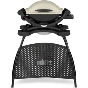 Weber Q1000 Portable Gas BBQ with Stand in Titanium