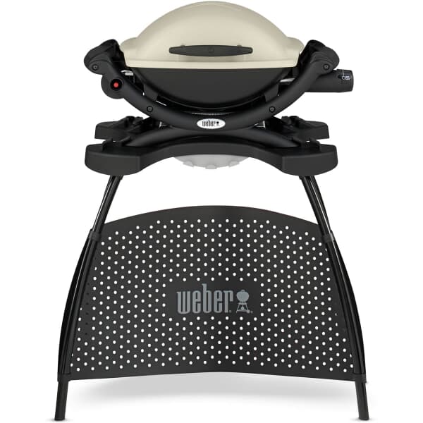 Weber Q1000 Portable Gas BBQ with Stand in Titanium