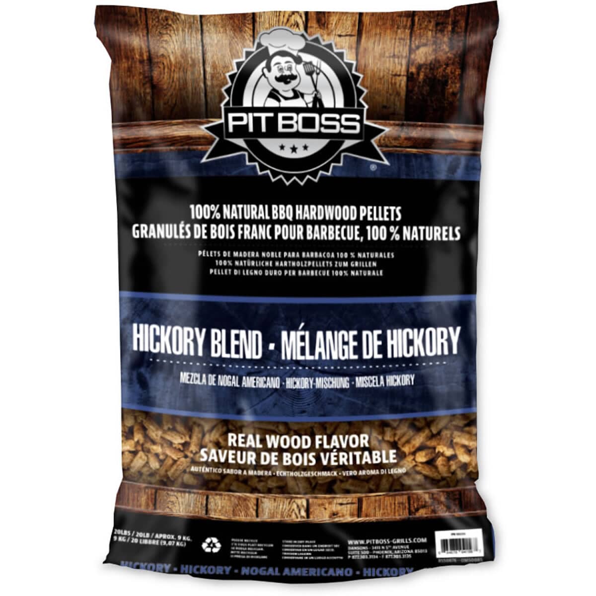 Pit Boss Grill Fuel All Natural Wood Pellets 9kg - Hickory Blend