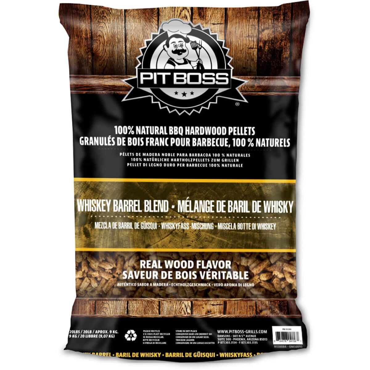 Pit Boss Grill Fuel All Natural Wood Pellets 9kg - Whiskey Blend