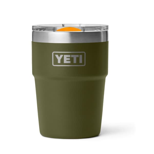 Yeti Rambler 16 Oz Stackable Cup Olive And King Crab Orange