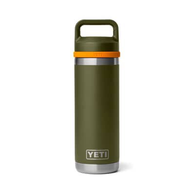 Yeti Rambler 18 Oz Chug Bottle Olive And King Crab Orange