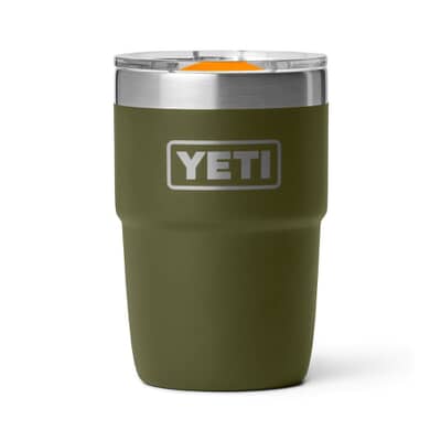 Yeti Rambler 8 Oz Stackable Cup with Ceramic Lining Olive And King Crab Orange