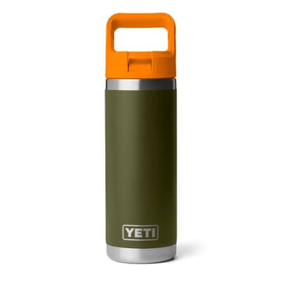 Yeti Rambler 18 Oz Colour Straw Bottle Olive And King Crab Orange