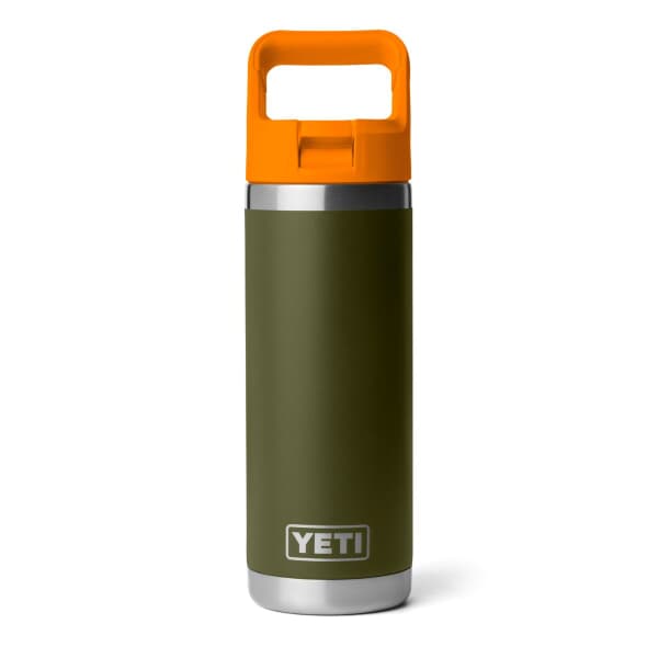 Yeti Rambler 18 Oz Straw Bottle Olive And King Crab Orange
