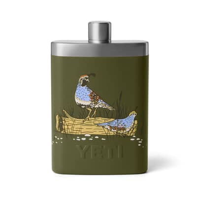Yeti Rambler 7 Oz Hip Flask Upland Bird Olive