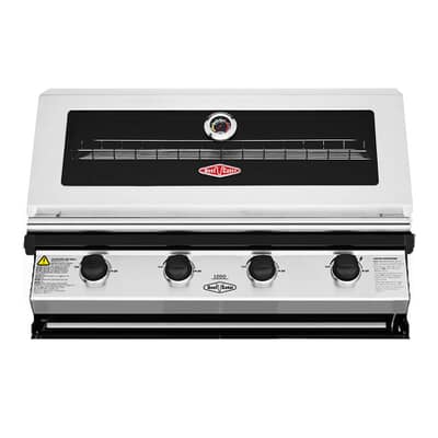 BeefEater Discovery 1200S Series 4 Burner Stainless Steel Hood Built In Gas BBQ
