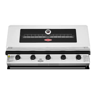 BeefEater Discovery 1200S Series 5 Burner Stainless Steel Hood Built In Gas BBQ