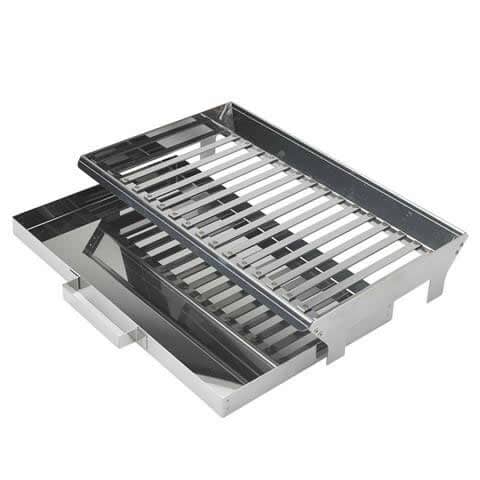 80x50cm Set Ash Box Grill Grille and Coal Grate BBQ Cover Fireplace Mesh NEW 