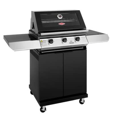 BeefEater Discovery 1200E Series 3 Burner And Side Burner Trolley Gas BBQ