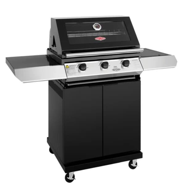 BeefEater Discovery 1200E Series 3 Burner And Side Burner Trolley Gas BBQ