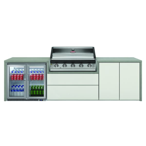 Harmony 5 Burner Outdoor Kitchen with 1600S Series Stainless Gas BBQ and Double Fridge Pack - LIMITED AVAILABILITY