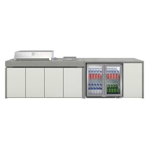 Harmony 6 Burner Outdoor Kitchen with Proline Roaster, Quad Side Burner and Double Fridge Pack - LIMITED AVAILABILTY