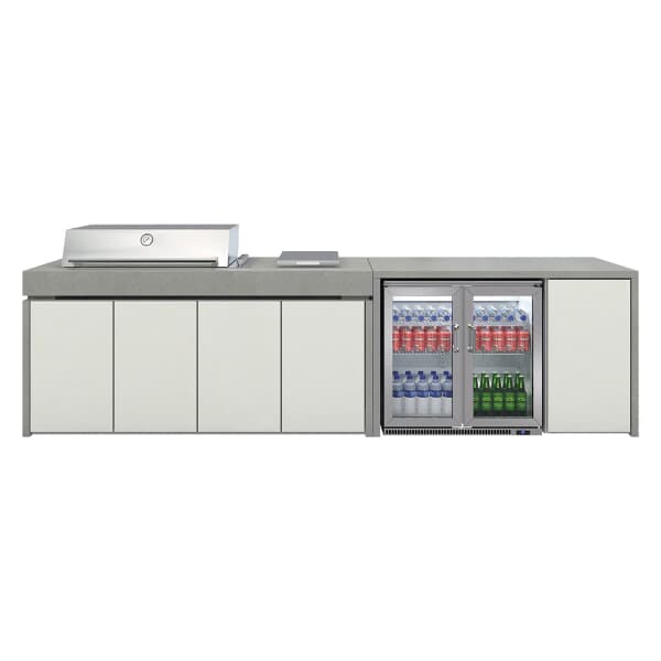 Harmony 6 Burner Outdoor Kitchen with Proline Roaster Quad Side Burner and Double Fridge Pack - LIMITED AVAILABILTY