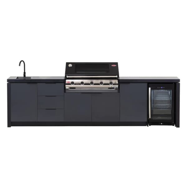 Cabinex Premium Outdoor Kitchen With Signature S3000E 5 Burner BBQ Black