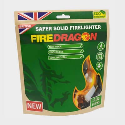 Fire Dragon Safer Solid Fuel Barbecue Firelighter - 12 Big Block Pouch