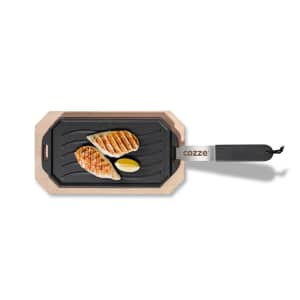Cozze Reversible Cast Iron Pan with Bamboo Tray