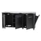 Cozze Outdoor Pizza Kitchen Table Stand Unit | 3 Door With Wheels Black 180 x 60 x 90 cm 2