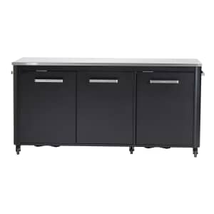 Cozze Outdoor Kitchen 3 Door With Wheels Black 180 x 60 x 90 cm