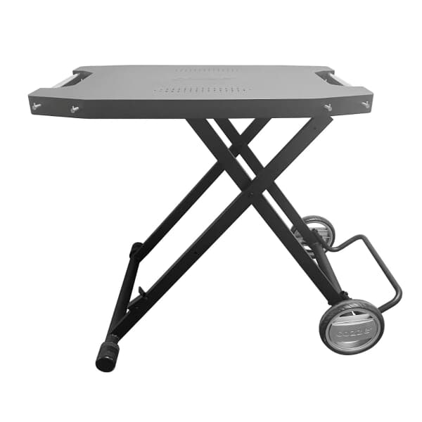 Cozze Folding Pizza Oven Table with Wheels Black 83 x 58 x 78 cm 