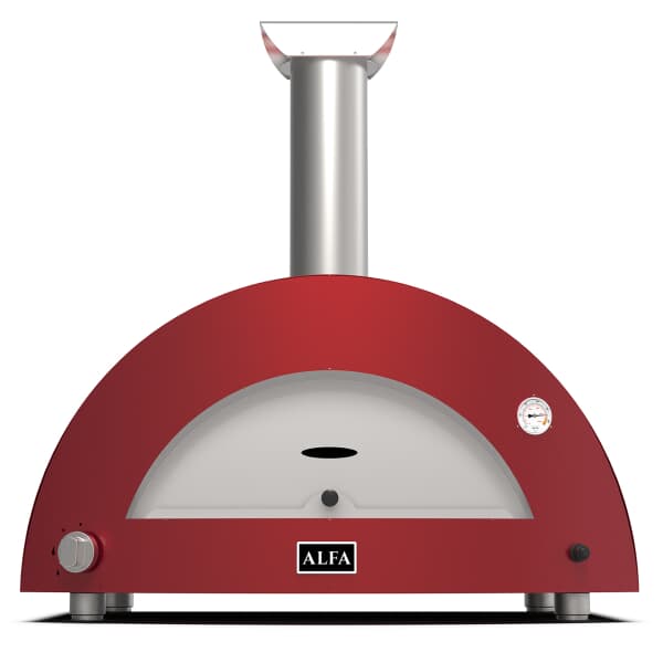 Alfa Forni Moderno 3 Pizze Hybrid Pizza Oven - Antique Red