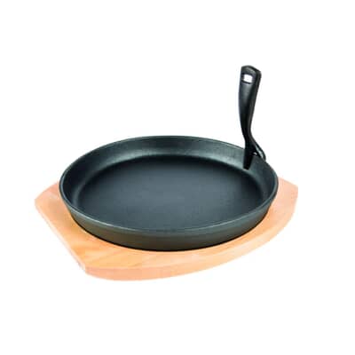 Grill Guru Cast Iron Cooking Plate And Holder