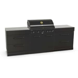 GRLLR Outdoor Kitchen 5 Burner Gas BBQ With Two Storage Units