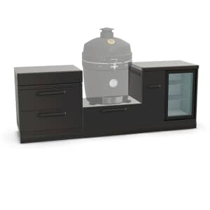 GRLLR Outdoor Kitchen Kamado Console With Fridge And Storage