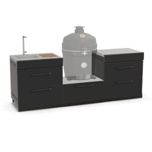GRLLR Outdoor Kitchen Kamado Console With Sink And Storage