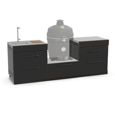 GRLLR Outdoor Kitchen Kamado Console With Sink And Storage