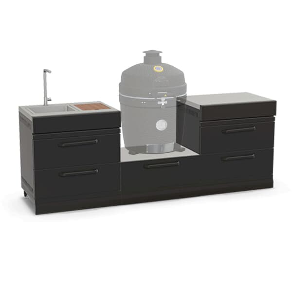 GRLLR Outdoor Kitchen Kamado Console With Sink And Storage