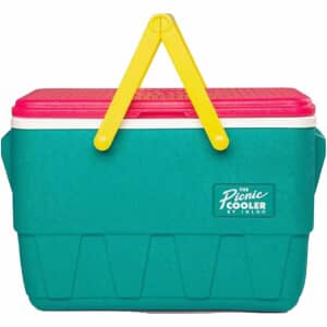 Igloo Retro 25 QT Picnic Cooler - Dark Jade/Bold Magenta/Livewire Yellow