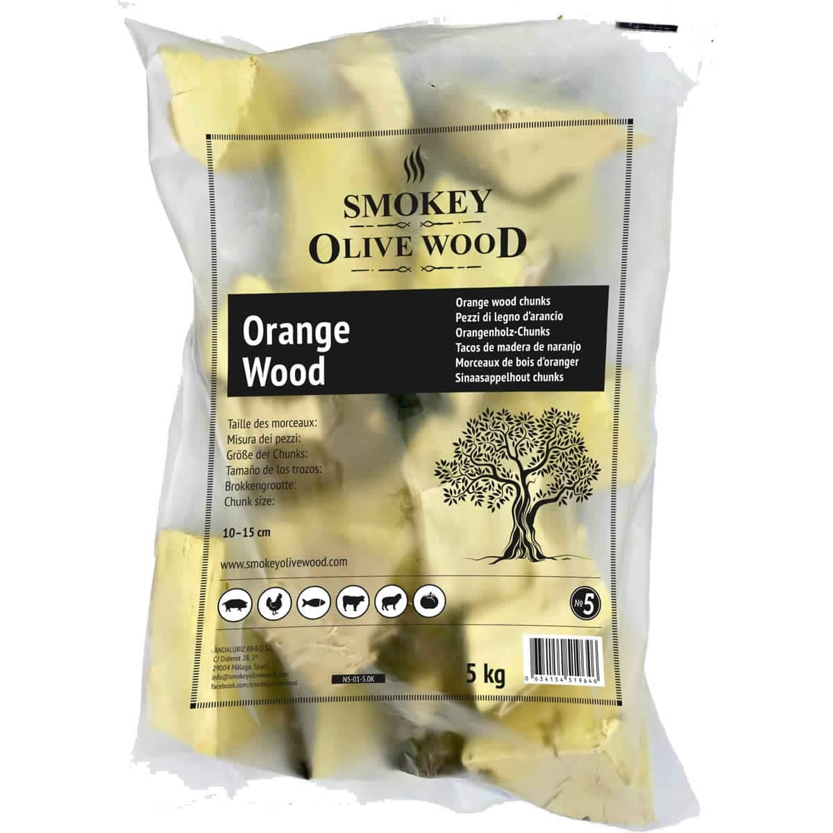 Smokey Olive Wood 500mL Olive Wood Smoking Chips coarse grain size 2-3cm