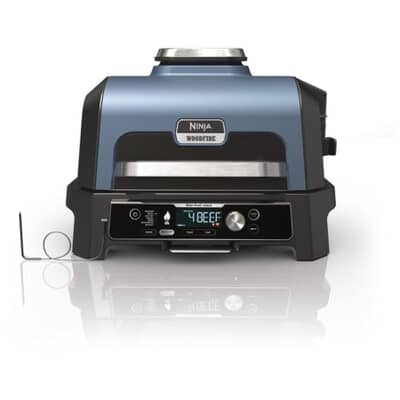Ninja Woodfire Pro Connect XL Electric BBQ Grill and Smoker Blue/ Black