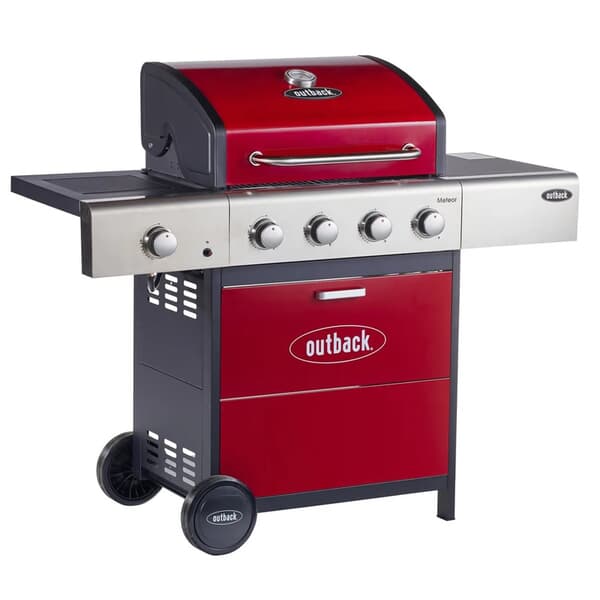 Outback Meteor 4 Burner Gas BBQ - Red - OUT370698
