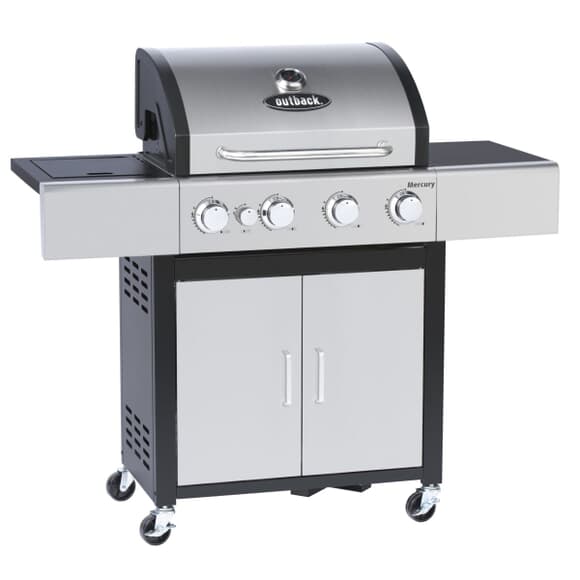 Outback Mercury 4 Burner Gas BBQ Stainless Steel