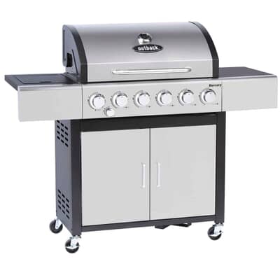 Outback Mercury 6 Burner Gas BBQ Stainless Steel