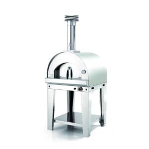 Fontana Margherita Hybrid Gas and Wood Pizza Oven Including Trolley - Stainless Steel 