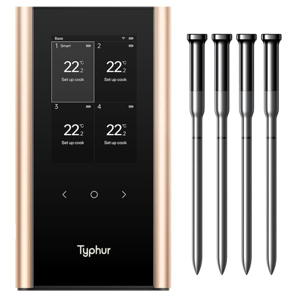 Typhur Sync Gold Quad Wireless Thermometer
with 4 Probes