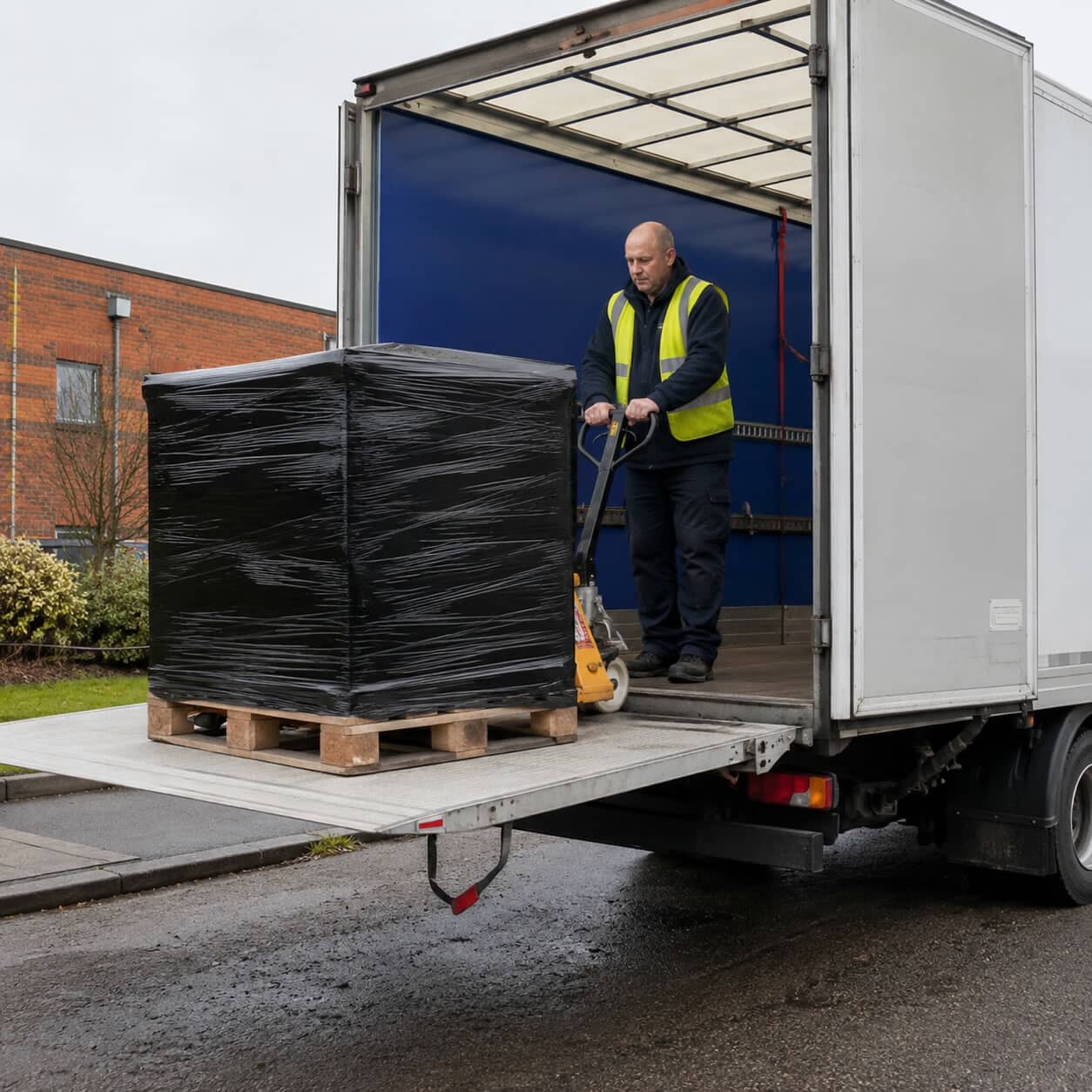 A BBQWorld pallet delivery being made