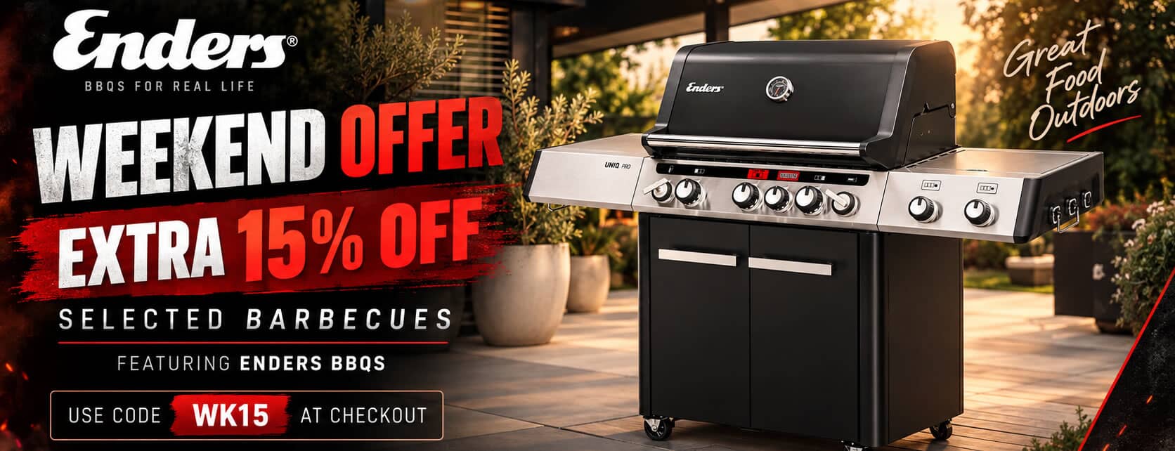 Weekend Barbecue Offers - Up To An Extra 15% off selected barbecues and accessories