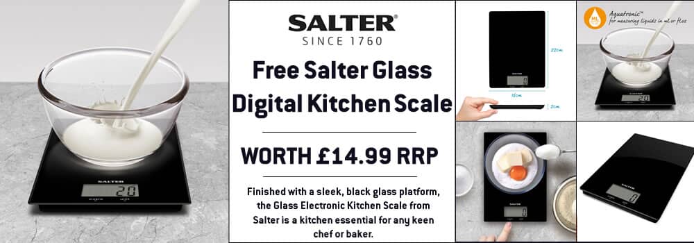 Free Salter Glass Digital Kitchen Scale