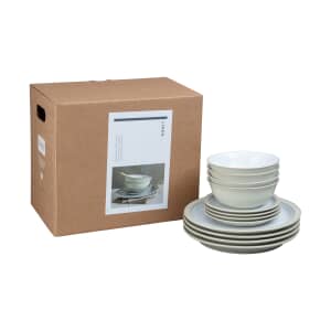 Denby Linen 12 Piece Tableware Set (With Medium Plates)