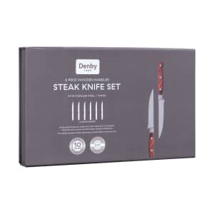 Denby Wooden Handled Steak Knives Set Of 6