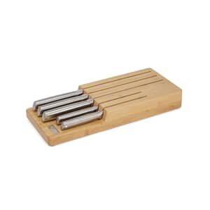 Joseph Joseph Elevate Steel Knife Set with In-Drawer Bamboo Storage Tray